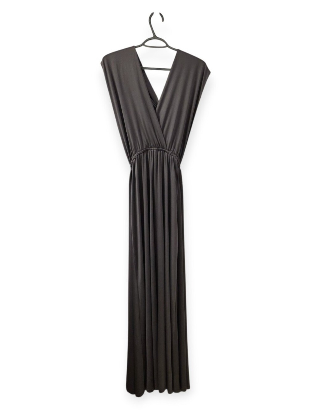 Persun Convertible Grecian Infinity Maxi Dress Stone Grey Size M NWT - Picture 2 of 7